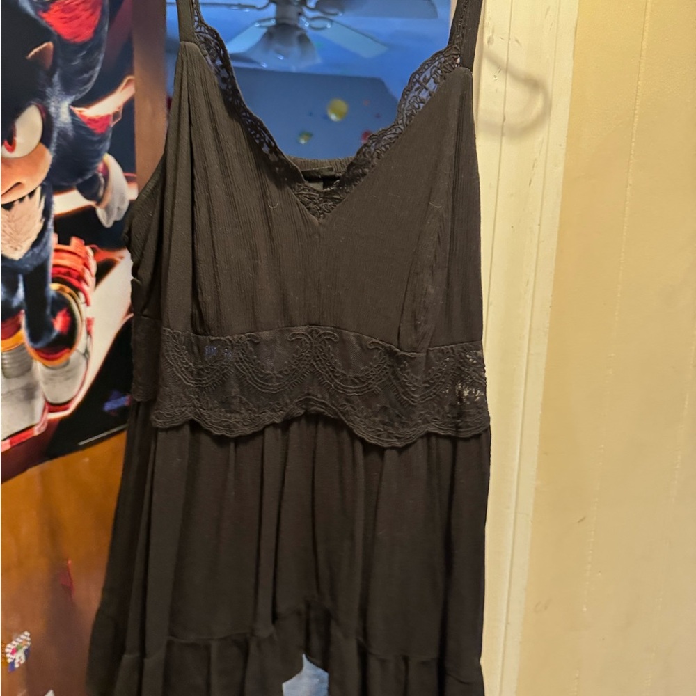 Torrid Black Lace Trim Blouse